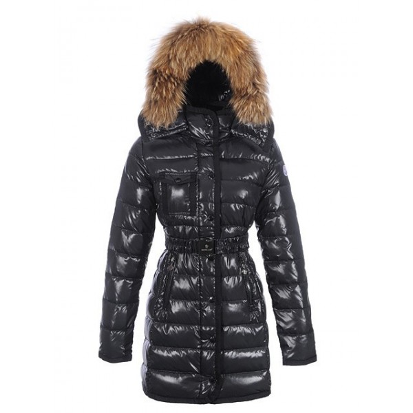 Moncler Moda Nero Mock colletto e cintura caldo Cappotti uscita